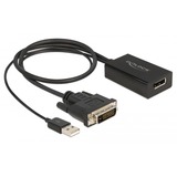 DeLOCK 63189 cavo e adattatore video 0,5 m DVI DisplayPort Nero Nero, 0,5 m, DVI, DisplayPort, Maschio, Femmina, Dritto