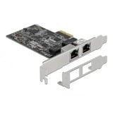 DeLOCK Scheda PCI Express x2 a 2 x RJ45 2,5 Gigabit LAN RTL8125, Scheda di rete 