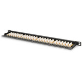 Digitus Pannello patch CAT 6, classe E, 24 porte, Patch Panel Nero