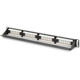 Digitus Pannello patch CAT 6, classe E, 24 porte, Patch Panel Nero