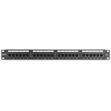Digitus Pannello patch CAT 6, classe E, 24 porte, Patch Panel Nero