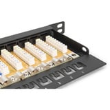 Digitus Pannello patch CAT 6, classe E, 24 porte, Patch Panel Nero