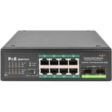 Digitus Switch Gigabit PoE+ di livello industriale a 8 porte con 2 porte uplink SFP Non gestito, Gigabit Ethernet (10/100/1000), Supporto Power over Ethernet (PoE)