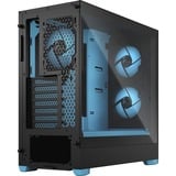 Fractal Design Pop Air Tower Nero, Ciano Nero/Blu chiaro, Tower, PC, Nero, Ciano, ATX, micro ATX, Mini-ITX, Acciaio, Vetro temperato, Multi