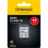 Intenso 3411490 memoria flash 64 GB SDXC Classe 10 64 GB, SDXC, Classe 10, 25 MB/s, Resistente agli urti, A prova di temperatura, A prova di raggi X, Nero