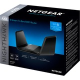 Netgear Nighthawk Tri-Band AX8 8-Stream AX6600 WiFi 6 Router (RAX70) router wireless Gigabit Ethernet Banda tripla (2.4 GHz/5 GHz/5 GHz) Nero Nero, Wi-Fi 6 (802.11ax), Banda tripla (2.4 GHz/5 GHz/5 GHz), Collegamento ethernet LAN, Nero, Router da tavolo