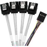 SilverStone Cavo adattatore SST-CPS05-RE, mini-SAS SFF 8643 > 4x SATA celeste