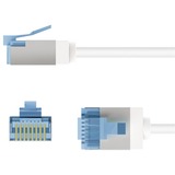 goobay Cavo patch ultraflessibile Cat.6a slim, U/FTP bianco