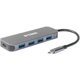 D-Link DUB-2340 hub di interfaccia USB tipo-C 5000 Mbit/s Grigio, Hub USB USB tipo-C, USB 3.2 Gen 1 (3.1 Gen 1) Type-A, USB tipo-C, 5000 Mbit/s, Grigio, 60 W, Potenza