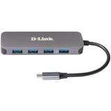D-Link DUB-2340 hub di interfaccia USB tipo-C 5000 Mbit/s Grigio, Hub USB USB tipo-C, USB 3.2 Gen 1 (3.1 Gen 1) Type-A, USB tipo-C, 5000 Mbit/s, Grigio, 60 W, Potenza