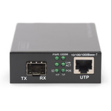 Digitus Convertitore di media Gigabit PoE, RJ45 / SFP, PSE, Media Converter Nero