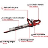 EINHELL GE-CH 18/60 Doppia lama 2400 W 2,9 kg rosso/Nero, Batteria, 2400 W, 18 V, 2,9 kg, 200 mm, 1080 mm