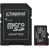 Kingston 512GB microSDXC Canvas Select Plus Gen3 150MB/s A1 (Adattatore SD incluso), Scheda di memoria Nero, 512 GB, MicroSDXC, Classe 10, UHS-I, 150 MB/s, Class 3 (U3)