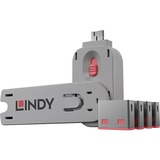 Lindy 40450 clip sicura Bloccaporte + chiave USB tipo A Rosa Acrilonitrile butadiene stirene (ABS) 5 pz fucsia, Bloccaporte + chiave, USB tipo A, Rosa, Acrilonitrile butadiene stirene (ABS), 5 pz, Sacchetto di politene