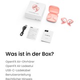 Shokz OpenFit Air Auricolare Wireless A clip Chiamate/Musica/Sport/Tutti i giorni Bluetooth Rosa, Cuffie fucsia, Wireless, Chiamate/Musica/Sport/Tutti i giorni, 50 - 16000 Hz, Auricolare, Rosa