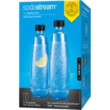 SodaStream Bottiglia di vetro DUO, 1 litro, confezione da 2, Brocca trasparente/Nero