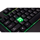 Thermaltake Challenger Combo tastiera Mouse incluso USB Tedesco Nero, Set desktop Nero, Cablato, USB, Interruttore a chiave a membrana, LED, Nero, Mouse incluso