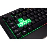 Thermaltake Challenger Combo tastiera Mouse incluso USB Tedesco Nero, Set desktop Nero, Cablato, USB, Interruttore a chiave a membrana, LED, Nero, Mouse incluso