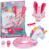 ZAPF Creation BABY born Swim Set Unicorn 43cm, Accessori della bambola BABY born Swim Set Unicorn 43cm, Costume per bambola, 3 anno/i