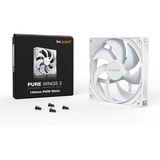 be quiet! Pure Wings 3 140mm PWM White Case per computer Ventilatore 14 cm Bianco 1 pz, Ventola bianco, Ventilatore, 14 cm, 1200 Giri/min, 97,5 m³/h, Bianco