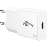 goobay Caricatore rapido USB-C PD GaN Slim (30 W), Caricabatterie bianco