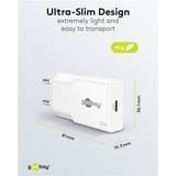 goobay Caricatore rapido USB-C PD GaN Slim (30 W), Caricabatterie bianco