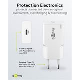 goobay Caricatore rapido USB-C PD GaN Slim (30 W), Caricabatterie bianco