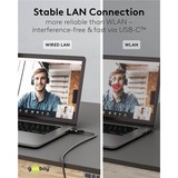 goobay Cavo adattatore Ethernet USB-C 3.2 Gen2 > RJ-45, Slim Nero/grigio