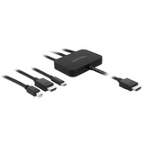 DeLOCK 85830 cavo e adattatore video HDMI tipo A (Standard) HDMI + Mini DisplayPort + USB Type-C Nero Nero, HDMI tipo A (Standard), HDMI + Mini DisplayPort + USB Type-C, Maschio, Maschio, Dritto, Dritto