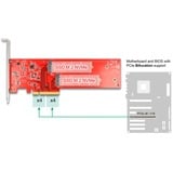 DeLOCK Scheda PCI Express x8 a 2x NVMe M.2 Key M interna 110 mm, Scheda di interfaccia 