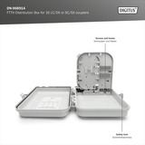 Digitus Scatola di distribuzione FTTH per 16 accoppiatori LC/DX o SC/SX, Scatola di giunzione 