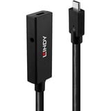Lindy 43364 cavo USB USB 3.2 Gen 2 (3.1 Gen 2) 5 m USB C 10 Gbit/s Nero, Cavo di prolunga Nero, 5 m, USB C, USB C, USB 3.2 Gen 2 (3.1 Gen 2), 10 Gbit/s, Nero