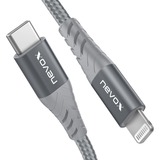 Nevox 1886 cavo Lightning 2 m Grigio, Argento argento/grigio, 2 m, Lightning, USB C, Maschio, Maschio, Grigio, Argento