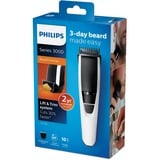 Philips 3000 series Rifinitore per barba con impostazioni di precisione da 1mm bianco/Nero, Lavabile, Non richiede manutenzione (non necessita di lubrificazione), Batteria, Nero, Argento
