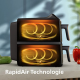 Philips Friggitrice ad aria doppia NA462/70, Friggitrice ad aria calda Nero