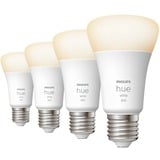 Philips Hue A60 - lampadina connessa E27 - 800 (confezione da 4), Lampada a LED Philips Hue White A60 - lampadina connessa E27 - 800 (confezione da 4), Lampadina intelligente, Bluetooth, Bianco, LED, E27, A60
