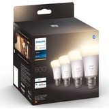 Philips Hue Philips Hue White 4 Lampadine Smart E27 60 W Philips Hue White 4 Lampadine Smart E27 60 W, Lampadina intelligente, Bianco, Bluetooth/Zigbee, LED, E27, Bianco caldo