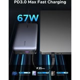 UGREEN Nexode Power Bank 20000mAh 67W con cavo USB-C, Powerbank  grigio/Nero