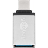 goobay 56620 adattatore per inversione del genere dei cavi USB C USB A Argento argento, USB C, USB A, Argento