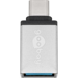 goobay 56620 adattatore per inversione del genere dei cavi USB C USB A Argento argento, USB C, USB A, Argento