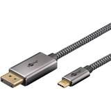 goobay Cavo adattatore USB, connettore USB-C > connettore DisplayPort, 4K 60Hz Nero/Argento