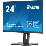 iiyama ProLite XUB2495WSU-B7 Monitor PC 61,2 cm (24.1") 1920 x 1200 Pixel 4K Ultra HD LED Nero, Monitor LED Nero (opaco), 61,2 cm (24.1"), 1920 x 1200 Pixel, 4K Ultra HD, LED, 4 ms, Nero