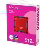 ADATA SD620 512 GB Micro-USB B 3.2 Gen 2 (3.1 Gen 2) Rosso, Disco a stato solido rosso, 512 GB, Micro-USB B, 3.2 Gen 2 (3.1 Gen 2), 520 MB/s, 10 Gbit/s, Rosso