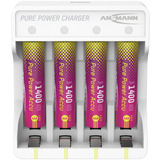 Ansmann Caricabatterie al litio Pure Power Set 4× batterie ricaricabili Micro AAA e modulo di ricarica bianco/multi colorata