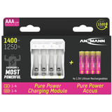 Ansmann Caricabatterie al litio Pure Power Set 4× batterie ricaricabili Micro AAA e modulo di ricarica bianco/multi colorata