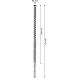 Bosch Expert Punta per martelli SDS Max-8X, Trapano Martello perforatore, Hammer drill bit, 3,2 cm, 720 mm, Cemento, Pietra, 60 cm