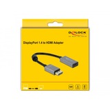 DeLOCK 66436 cavo e adattatore video 0,2 m DisplayPort HDMI tipo A (Standard) Nero, Grigio grigio/Nero, 0,2 m, DisplayPort, HDMI tipo A (Standard), Maschio, Femmina, 3840 x 2160 Pixel