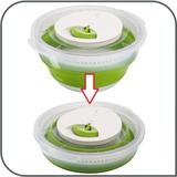 Emsa Basic centrifuga da insalata Verde Pulsante verde/trasparente, Pulsante, Verde, Polipropilene (PP), Elastomero Termoplastico (TPE), 4 L, Rotondo, 285 mm