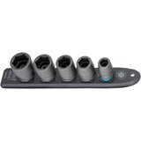 Hazet SmartRail 1/2" set di inserti per avvitatore a percussione e macchina, esagonale, 5 pezzi, chiave combinata   Nero