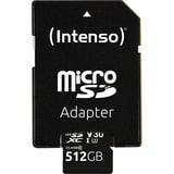 Intenso UHS-I Professional 512 GB microSDXC, Scheda di memoria Nero
